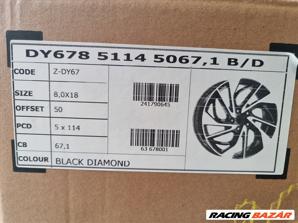  5x114.3 lyukosztású 8JJ 18" új alufelni 3. kép