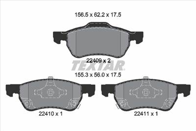 TEXTAR 2240901 - fékbetétkészlet, tárcsafék MG MG (SAIC) ROEWE (SAIC)