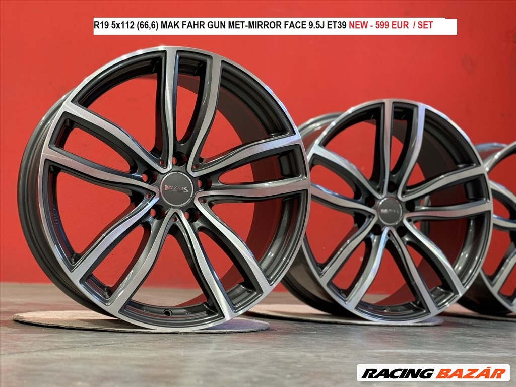 R19 5x112 (66,6) MAK FAHR GUN MET-MIRROR FACE 9.5J ET39 új alufelnik felnik  1. kép