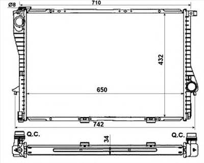 NRF 55321 - Vízhűtő (Hűtőradiátor) BMW