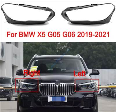 BMW G05 G06, X5 X6 lámpabúra, fényszóró búra 2018-2021 Pár (jobb-bal oldal)