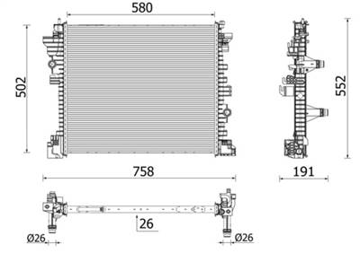 MAHLE CR 2598 000P - Vízhűtő (Hűtőradiátor) ALFA ROMEO