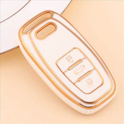 Audi kulcs TPU tok 3 gombos - Fehér