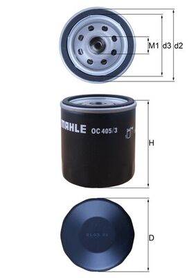 MAHLE OC 405/3 - olajszűrő AUDI BEDFORD CHEVROLET DAEWOO FIAT HOLDEN LOTUS OPEL SAAB TOYOTA VAUXHALL