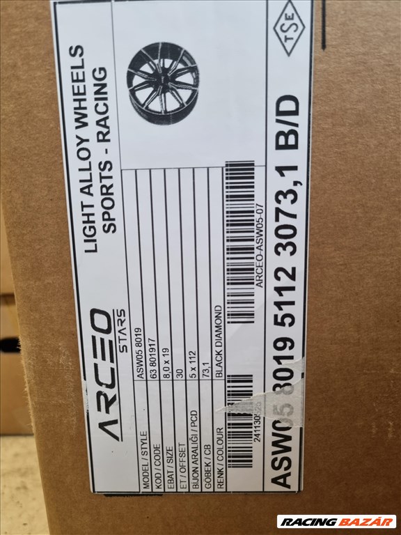  5x112 lyukosztású 8JJ 19" új alufelni 4. kép