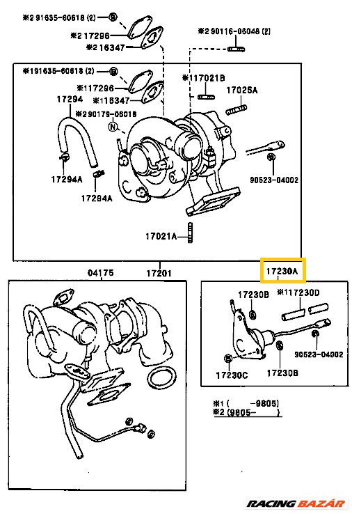 Toyota Liteace Turbónyomás Szabályzó Actuator Vákuumdob 1996-1998 1723069105 3. kép