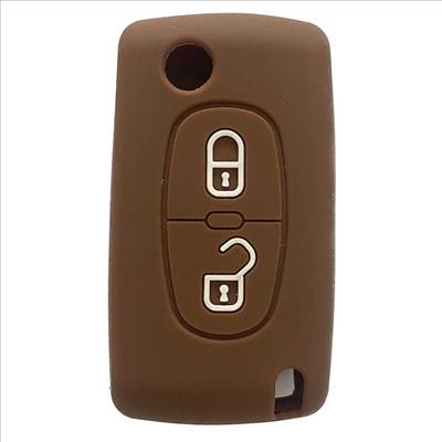 Peugeot kulcs szilikon tok 2 gombos - Piros