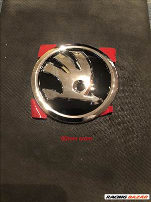 Skoda embléma cróm-fekete vagy zöld 80-90mm 