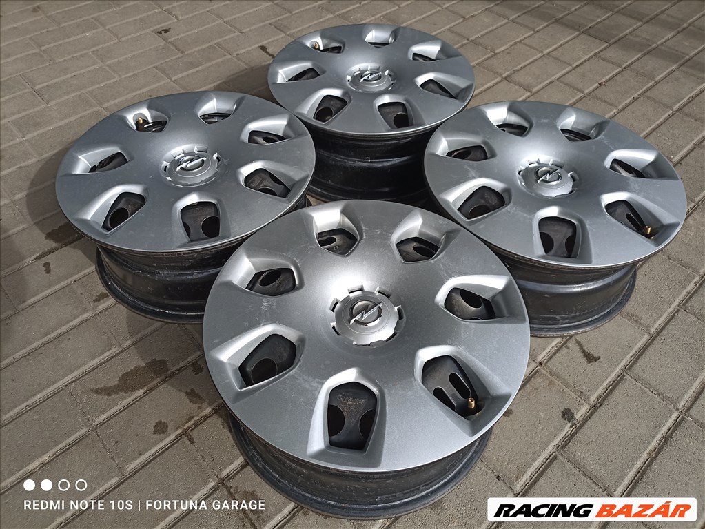 5x115 16" Opel használt lemezfelni garnitúra dísztárcsával (R600) 2. kép