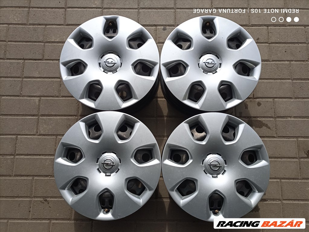5x115 16" Opel használt lemezfelni garnitúra dísztárcsával (R600) 1. kép