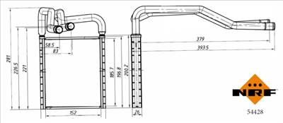 NRF 54428 - Hőcserélő, belső tér fűtés HYUNDAI