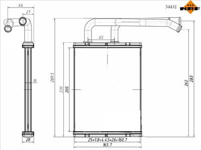 NRF 54432 - Hőcserélő, belső tér fűtés MAZDA