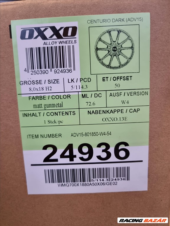  5x114.3 lyukosztású 8J 18" új Oxxo alufelni 4. kép