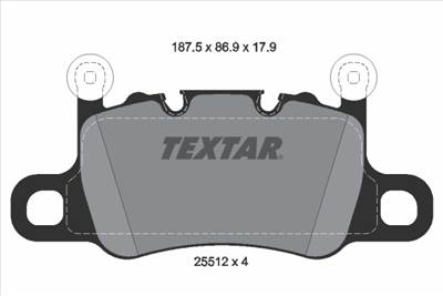 TEXTAR 2551205 - fékbetétkészlet, tárcsafék BENTLEY FORD PORSCHE