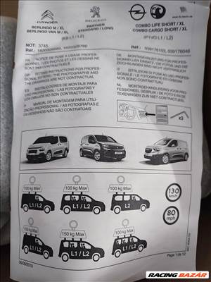 Citroën Berlingo III, Opel Combo E, Peugeot Partner III tetőcsomagtartó GYÁRI ÚJ!!! 1620328680