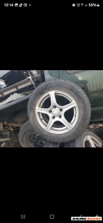  5x112 lyukosztású 15" használt (gyári felni) felni, rajta használt nyári gumi gumi  3. kép