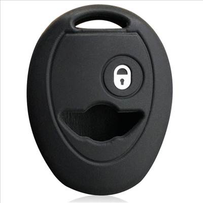 MINI kulcs szilikon tok 2 gombos - Fekete