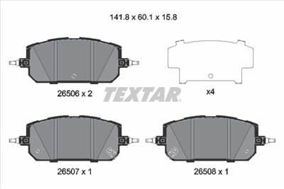 TEXTAR 2650601 - fékbetétkészlet, tárcsafék MAZDA MAZDA (CHANGAN)