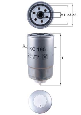 MAHLE KC 195 - Üzemanyagszűrő ALFA ROMEO BMC CITROËN FERRARI FIAT LANCIA LDV LTI PEUGEOT PIAGGIO