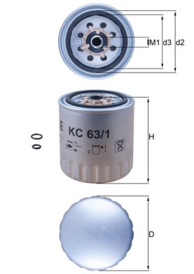 MAHLE KC 63/1D - Üzemanyagszűrő AEBI DAEWOO MERCEDES-BENZ MULTICAR PUCH SSANGYONG 1. kép