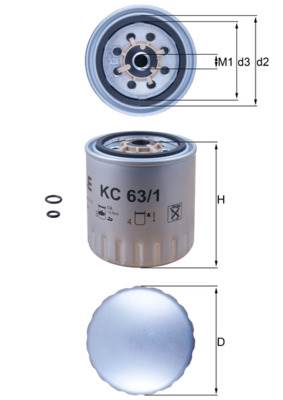 MAHLE KC 63/1D - Üzemanyagszűrő AEBI DAEWOO MERCEDES-BENZ MULTICAR PUCH SSANGYONG