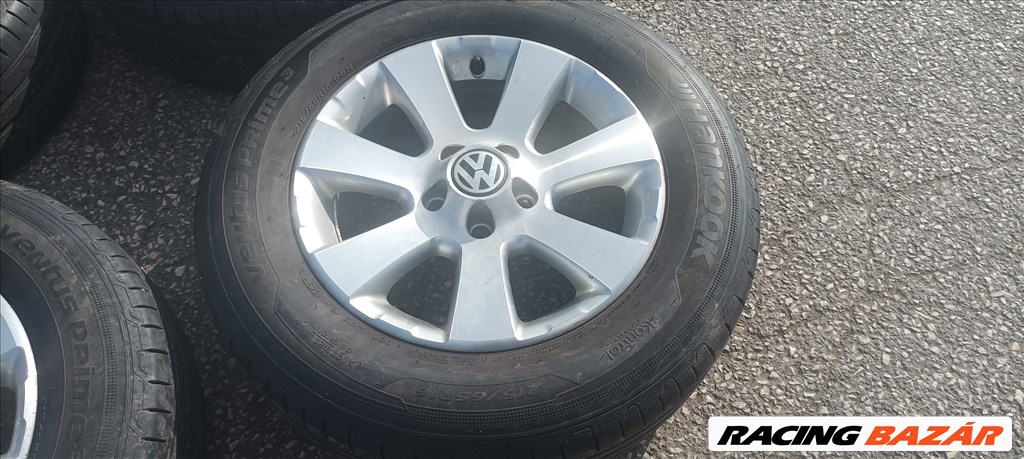 Volkswagen Tiguan 5×112 gyári 16" alufelni szett jó állapotú Hankook nyári gumikkal eladó!  2. kép