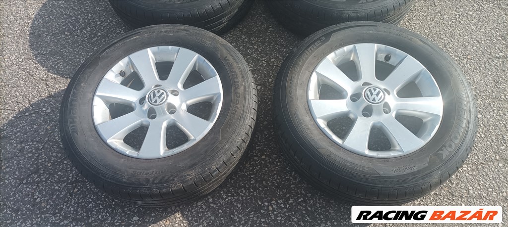 Volkswagen Tiguan 5×112 gyári 16" alufelni szett jó állapotú Hankook nyári gumikkal eladó!  3. kép