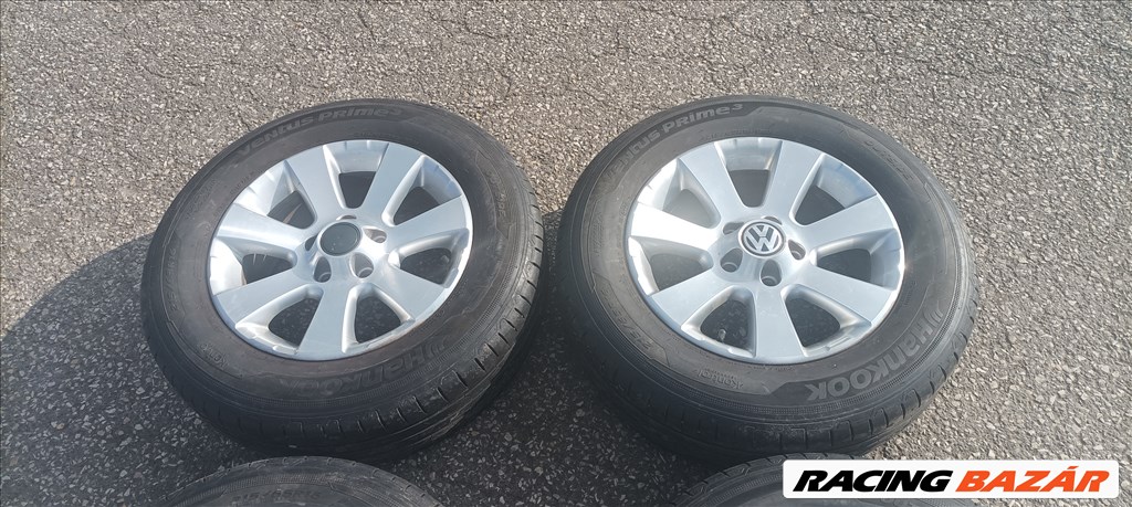 Volkswagen Tiguan 5×112 gyári 16" alufelni szett jó állapotú Hankook nyári gumikkal eladó!  4. kép