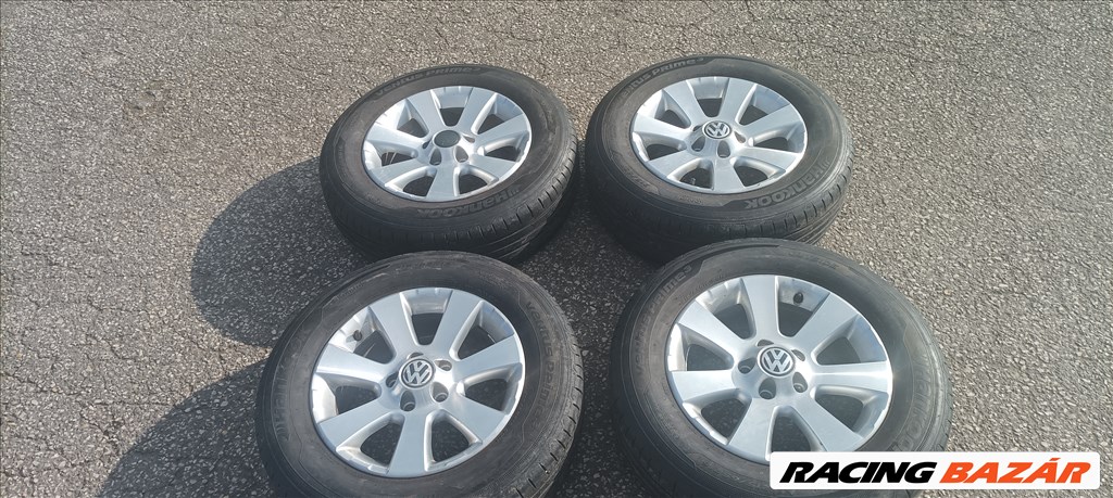 Volkswagen Tiguan 5×112 gyári 16" alufelni szett jó állapotú Hankook nyári gumikkal eladó!  1. kép