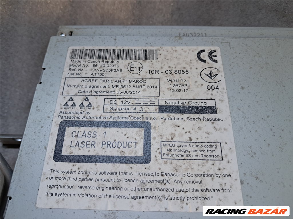 Toyota Auris (E180) navigációs fejegység  8614002370 3. kép