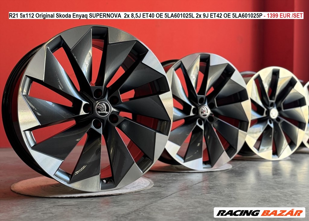 R21 5x112 Original Skoda Enyaq SUPERNOVA Kétszéles gyári alufelnik felnik 21" 21col 1. kép