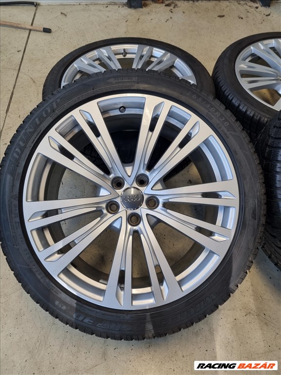  5x112 lyukosztású 20" újszerű gyári Audi alufelni, rajta 265/40 újszerű Dunlop téli gumi 2. kép