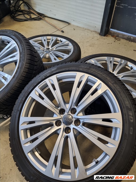  5x112 lyukosztású 20" újszerű gyári Audi alufelni, rajta 265/40 újszerű Dunlop téli gumi 3. kép