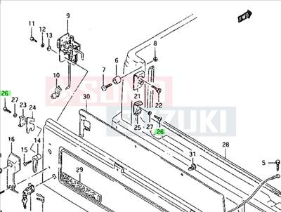 Suzuki Samurai SJ410/SJ413 (Cabrio) hátsó ajtózár csavar 02112-0616A, 02112-06163