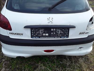 Peugeot 206 Csomahgtérajtó Hátsó Lökhárító Fehér