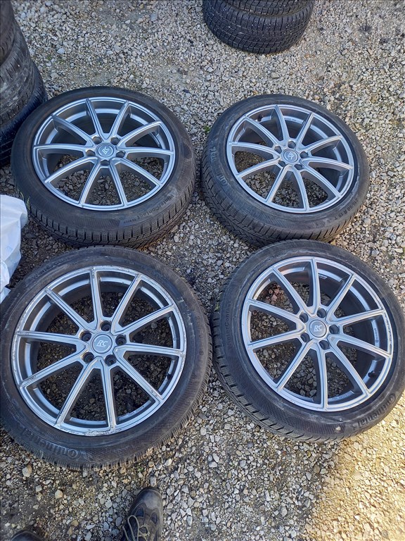 VW ID3 5x112 -as  7.5x19" használt RC alufelni, 215/50 újszerű Continental téli gumi sxx3 1. kép