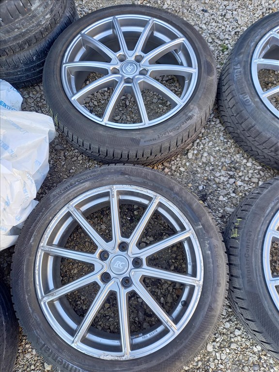 VW ID3 5x112 -as  7.5x19" használt RC alufelni, 215/50 újszerű Continental téli gumi sxx3 2. kép