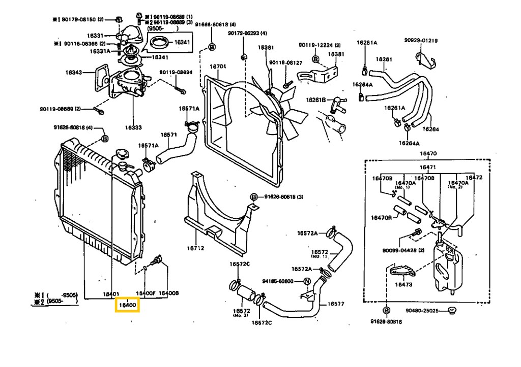 AKCIÓ! - Toyota Hilux Vízhűtő LN 1991-1998 164005b010 164005b480 4. kép