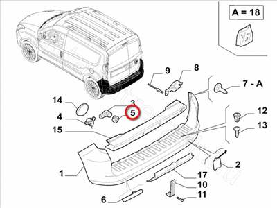 Tolató szenzor rögzítő gyűrű        FIAT DOBLO III - FIAT eredeti 735661627