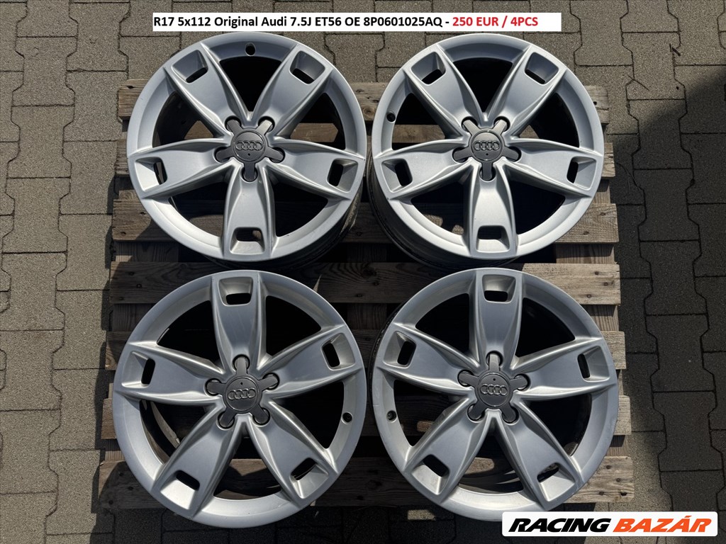 R17 5x112 Original Audi a3 7.5J ET56 OE 8P0601025AQ gyári alufelnik felnik 1. kép