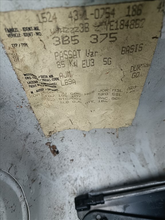 Volkswagen Passat B5 Variant 1.9 TDI motor AJM kóddal, 304616km-el eladó ajm19tdi lb9a 6. kép