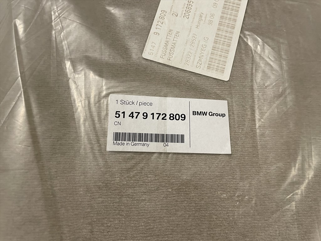 BMW gyári, új szőnyegszett (F01) 51479172809 2. kép