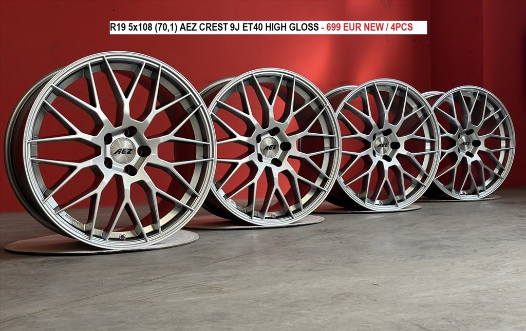R19 5x108 (70,1) Aez CREST 9J ET40 High Gloss 8x19 új alufelnik 19" 3. kép