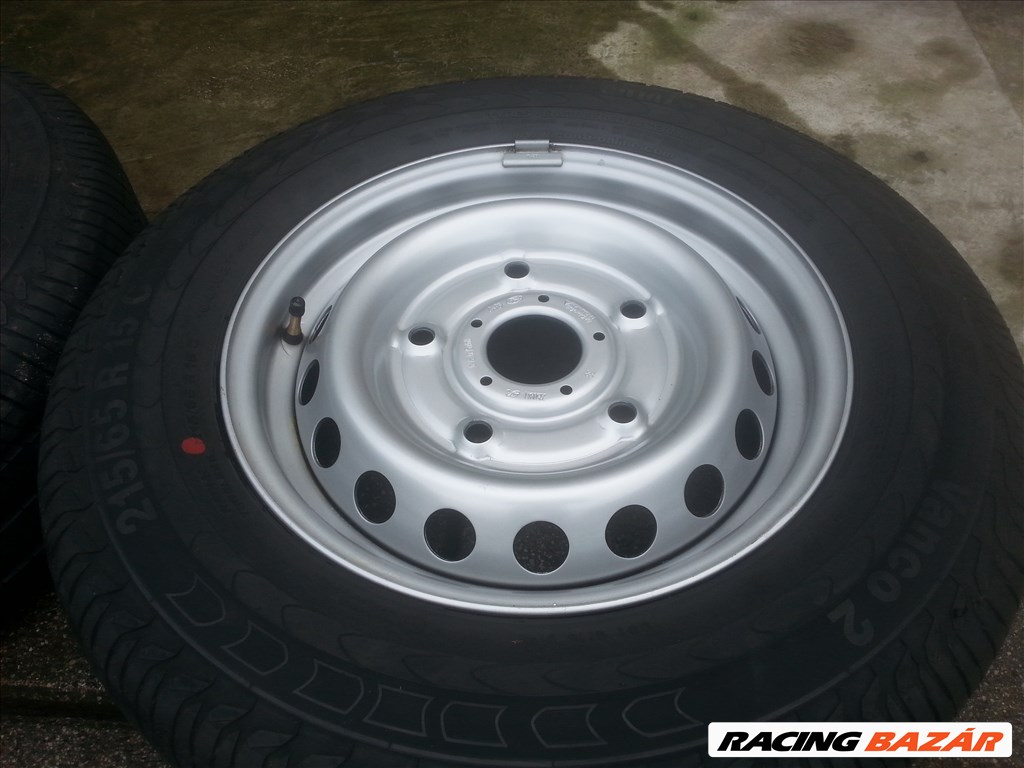  5x160 gyári Ford Turneo Custom lemezfelni, rajta 215/65R15C újszerű Continental nyári gumi  2. kép
