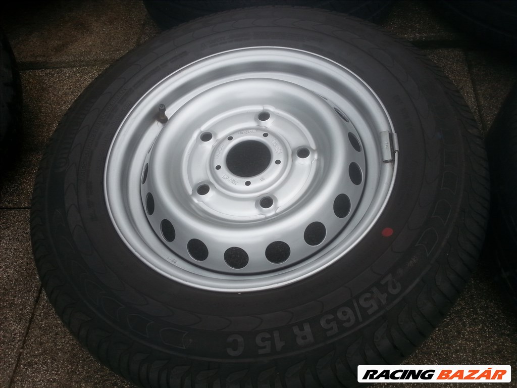 5x160 gyári Ford Turneo Custom lemezfelni, rajta 215/65R15C újszerű Continental nyári gumi  3. kép