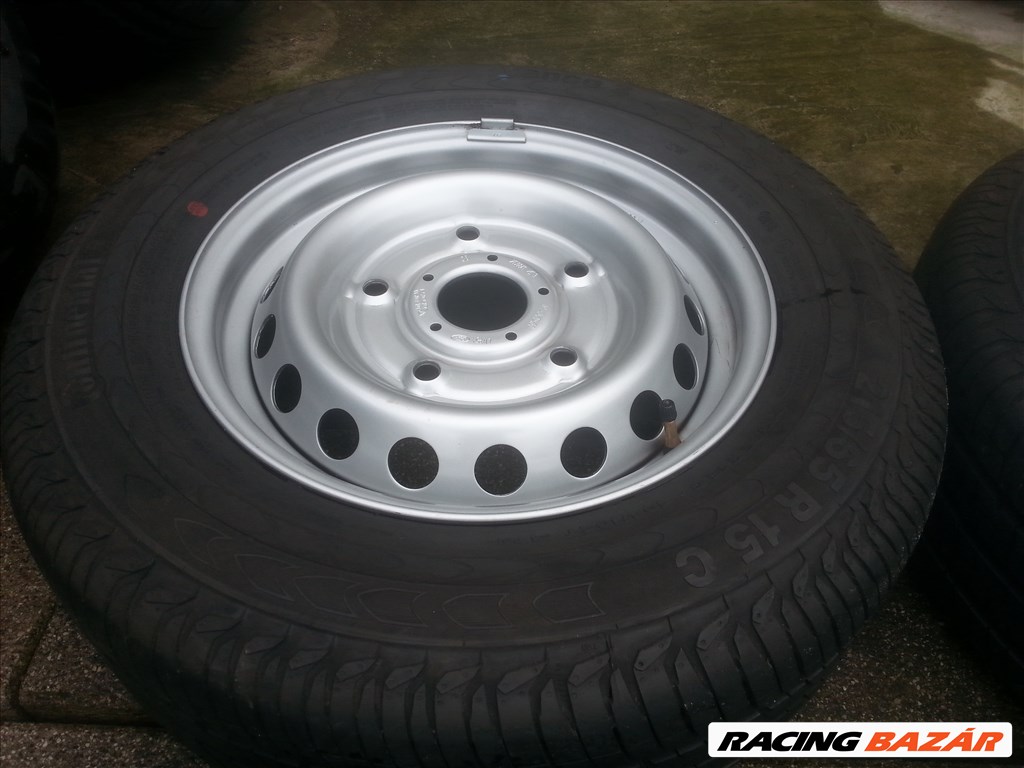  5x160 gyári Ford Turneo Custom lemezfelni, rajta 215/65R15C újszerű Continental nyári gumi  4. kép