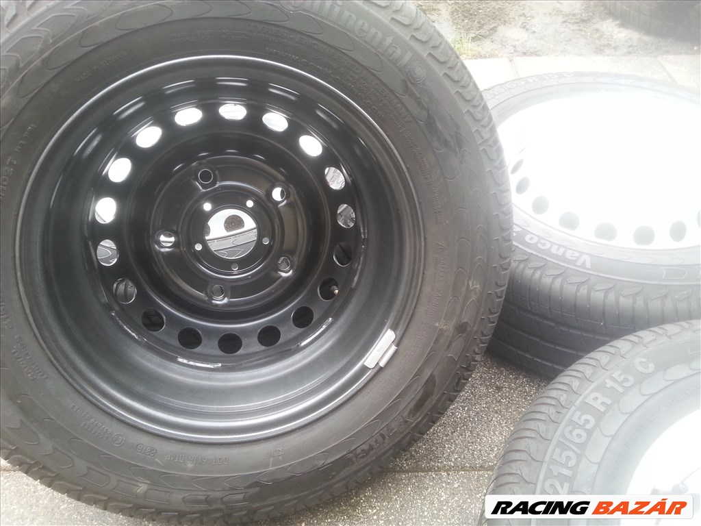  5x160 gyári Ford Turneo Custom lemezfelni, rajta 215/65R15C újszerű Continental nyári gumi  7. kép