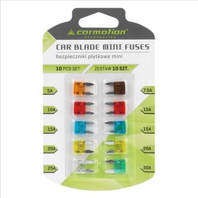 Mini lapos biztosíték - 10 darabos