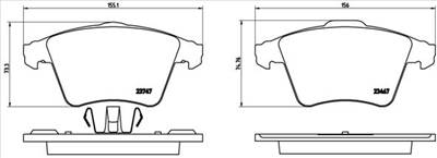 fékbetétkészlet, tárcsafék BREMBO P 85 106 for AUDI, SEAT, SKODA, VW