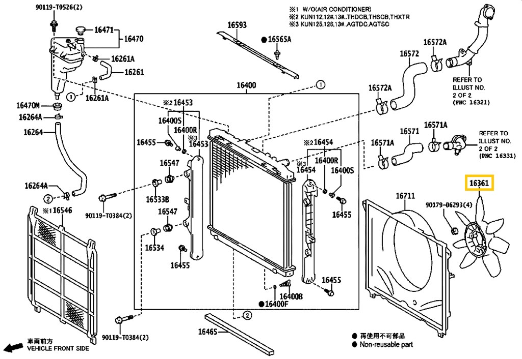 AKCIÓ! - Toyota Hilux Hűtőventilátor Lapát KDN KUN GUN 2001-2023 163610l020 4. kép